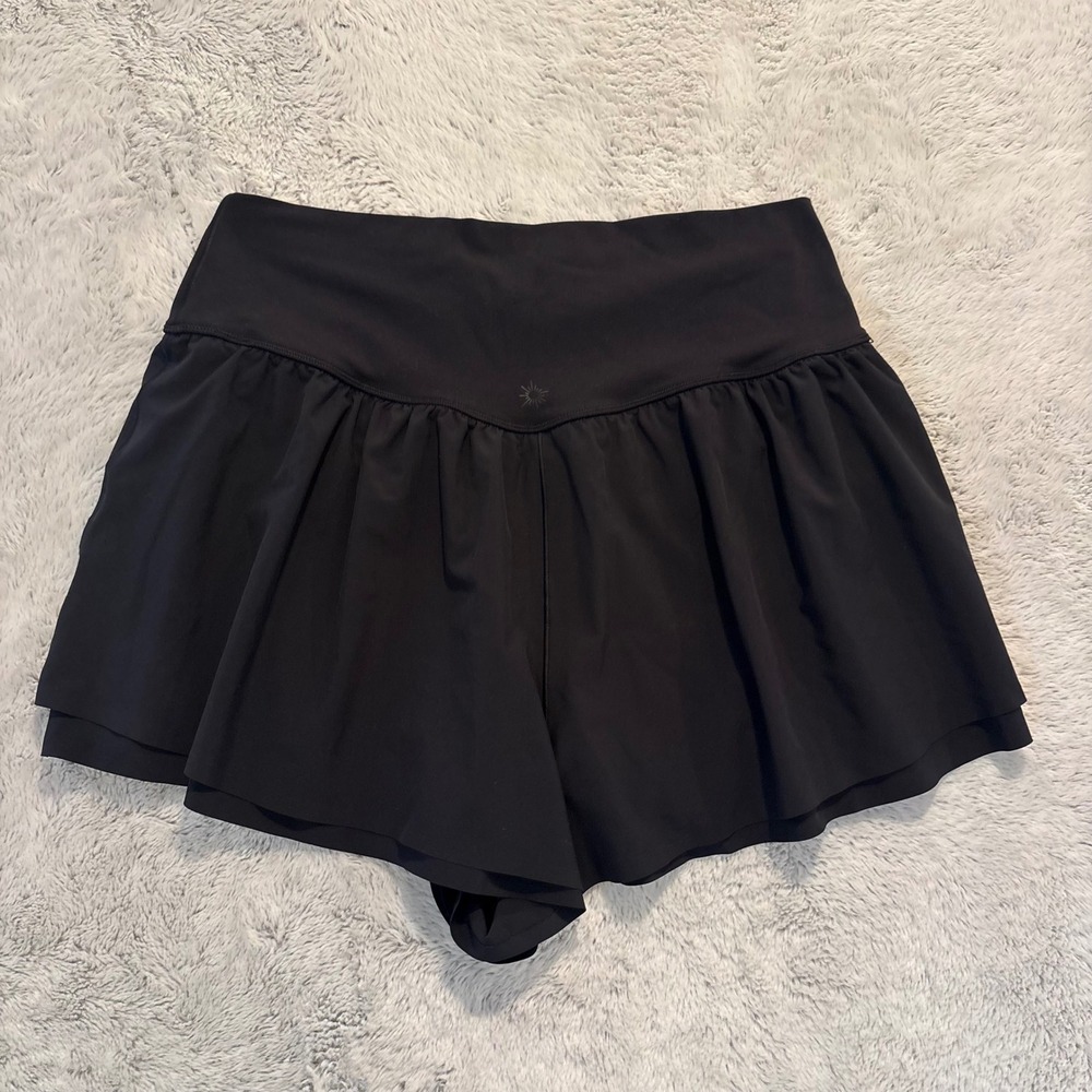 OFFLINE Aerie Real Good V-Waist Lined Shorts Black Pockets XL Flirty Sporty - Picture 5 of 8